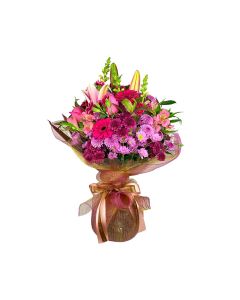 BUQUÊ MIX FLORES COR-DE-ROSA/LILÁS/PINK FERNANDA