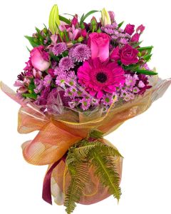 BUQUÊ MIX COR-DE-ROSA/LILÁS/BORDÔ CARLA