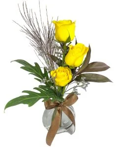 MINI ARRANJO ROSAS AMARELAS LUMA