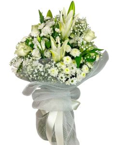 BUQUÊ MIX FLORES BRANCAS LUGANO