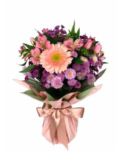 BUQUÊ COMPACTO MIX COR-DE-ROSA / LILÁS LAÍS
