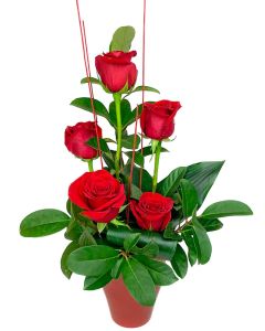 ROSAS COLOMBIANAS VASO CERÂMICO RUBI